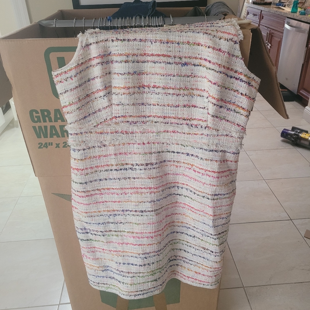 JCrew Sheath size 18 Multicolor/White Tweed short dress